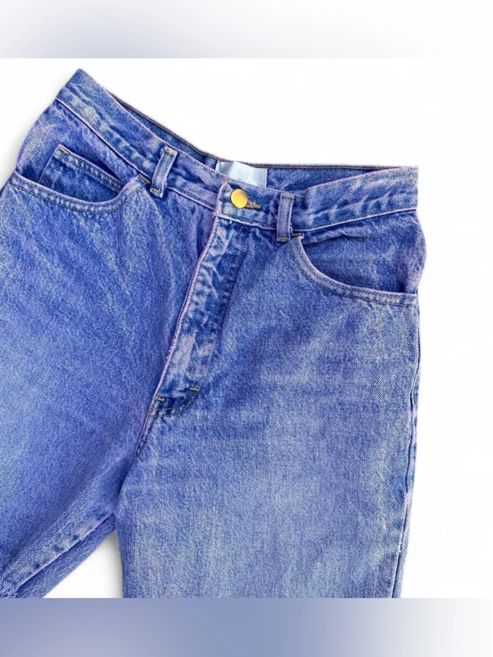 Vintage 90s Purple Overdye Indigo Hight Waisted Cutton Denim Shorts